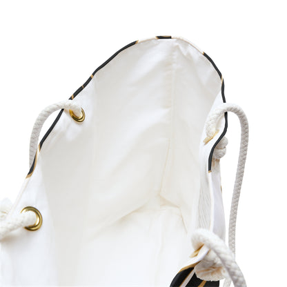 Golden Island Classic - Floral Hibiscus Weekender Bag — Black & Gold Tropical Travel Tote