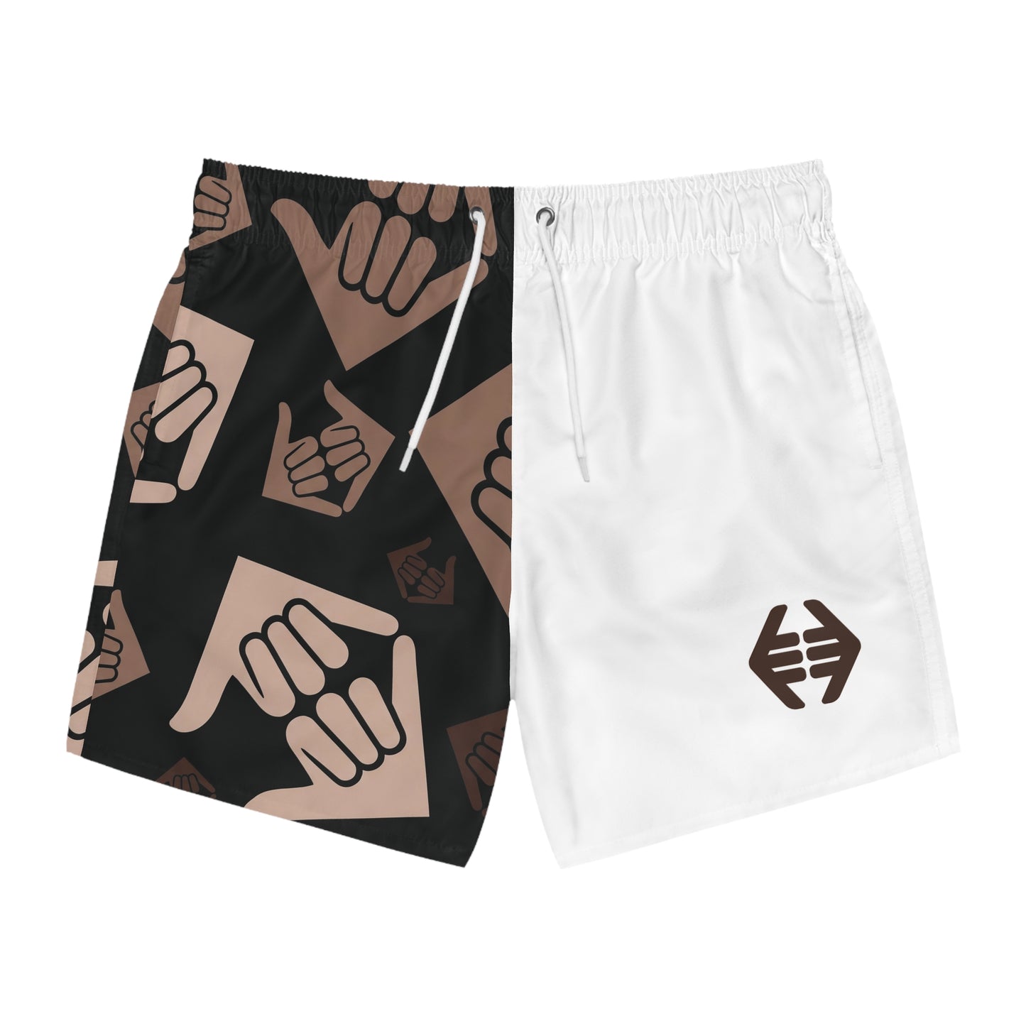Aloha Shaka - Swim Trunks - Two-Tone Shaka Pattern Swim Shorts