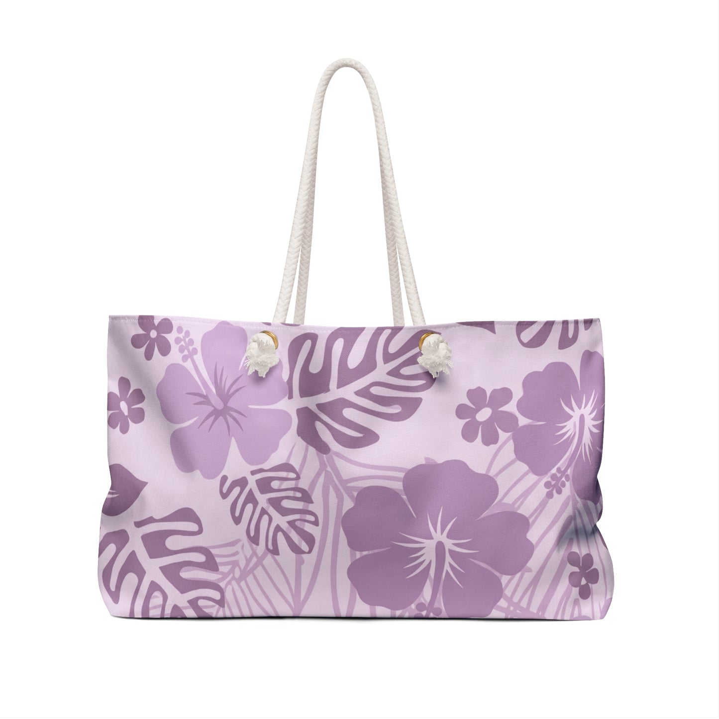 Lavender Hibiscus Weekender Bag – Tropical Floral Travel Tote