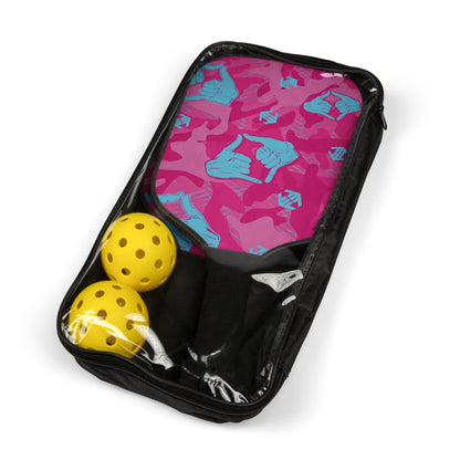 Double Shaka Camo - Pickleball Paddle Set — Camouflage Design Kit (2 Paddles + Balls)