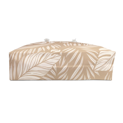 Tropical Leaf - Weekender Bag - Neutral Palm Print Travel Tote