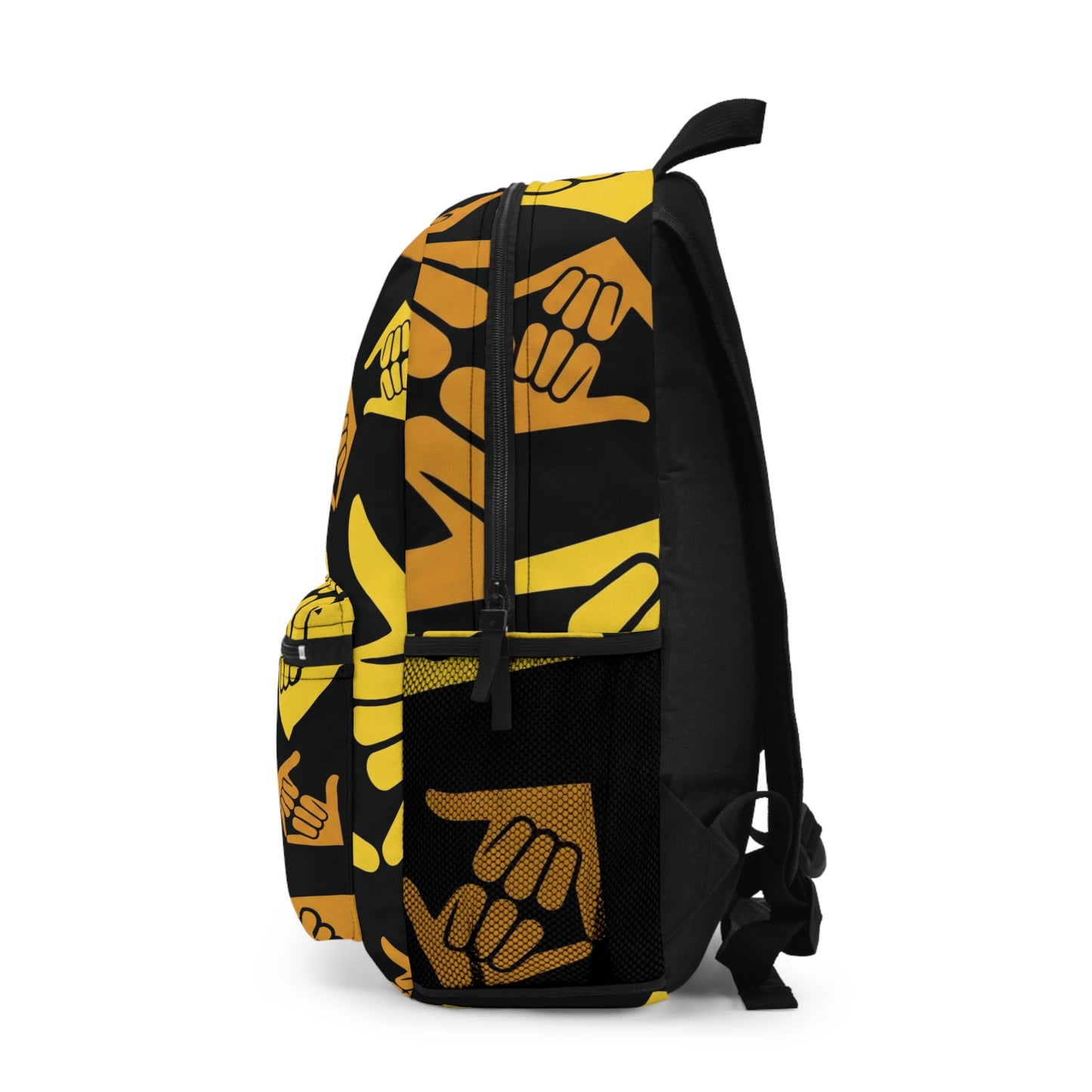 Aloha Shaka - Shaka Hand Pattern Backpack — Yellow Surf Vibe School Bag