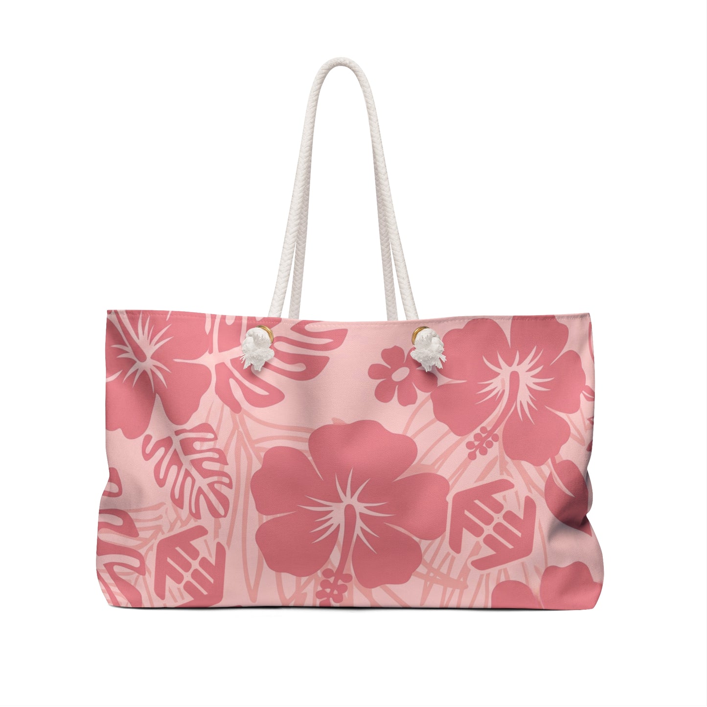 Aloha Flora - Pink Hibiscus Beach Weekender Bag — Floral Tropical Travel Tote