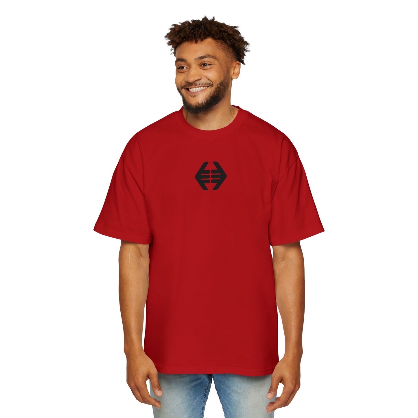 Lokal Vibes - Double Shaka Oversized Tee — Minimalist Black Hand Emblem Graphic T-Shirt