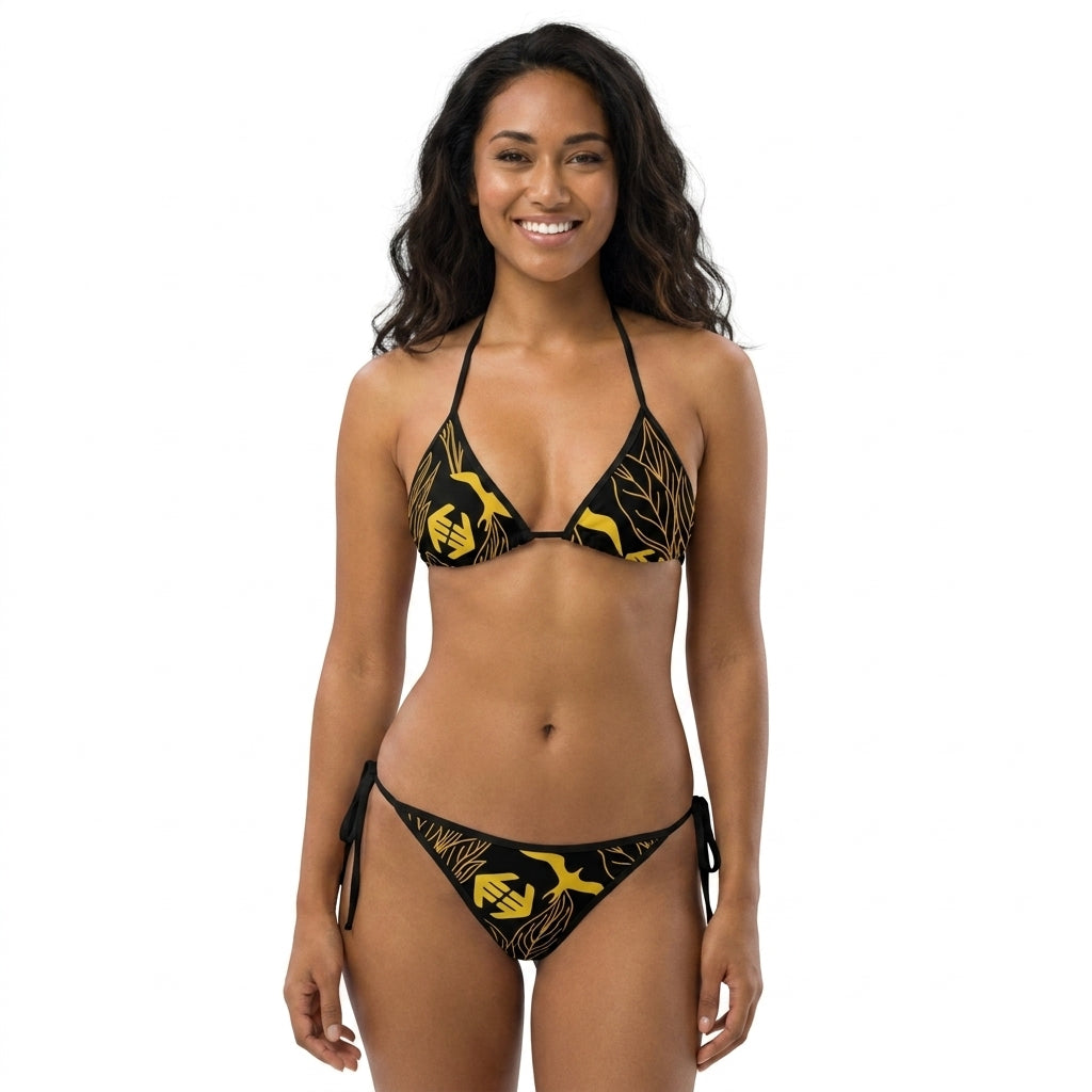 Iwa Canopy - Gold Emblem Triangle Bikini — Women's Tie-Side Swimsuit