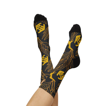 Iwa Canopy - Black & Gold Sublimation Crew Socks